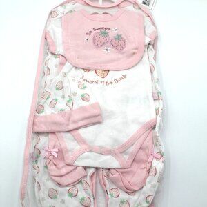 Little & Loved Baby Girl 6 Piece 100 % Cotton So Sweet Gift Set 3-6 Months NEW